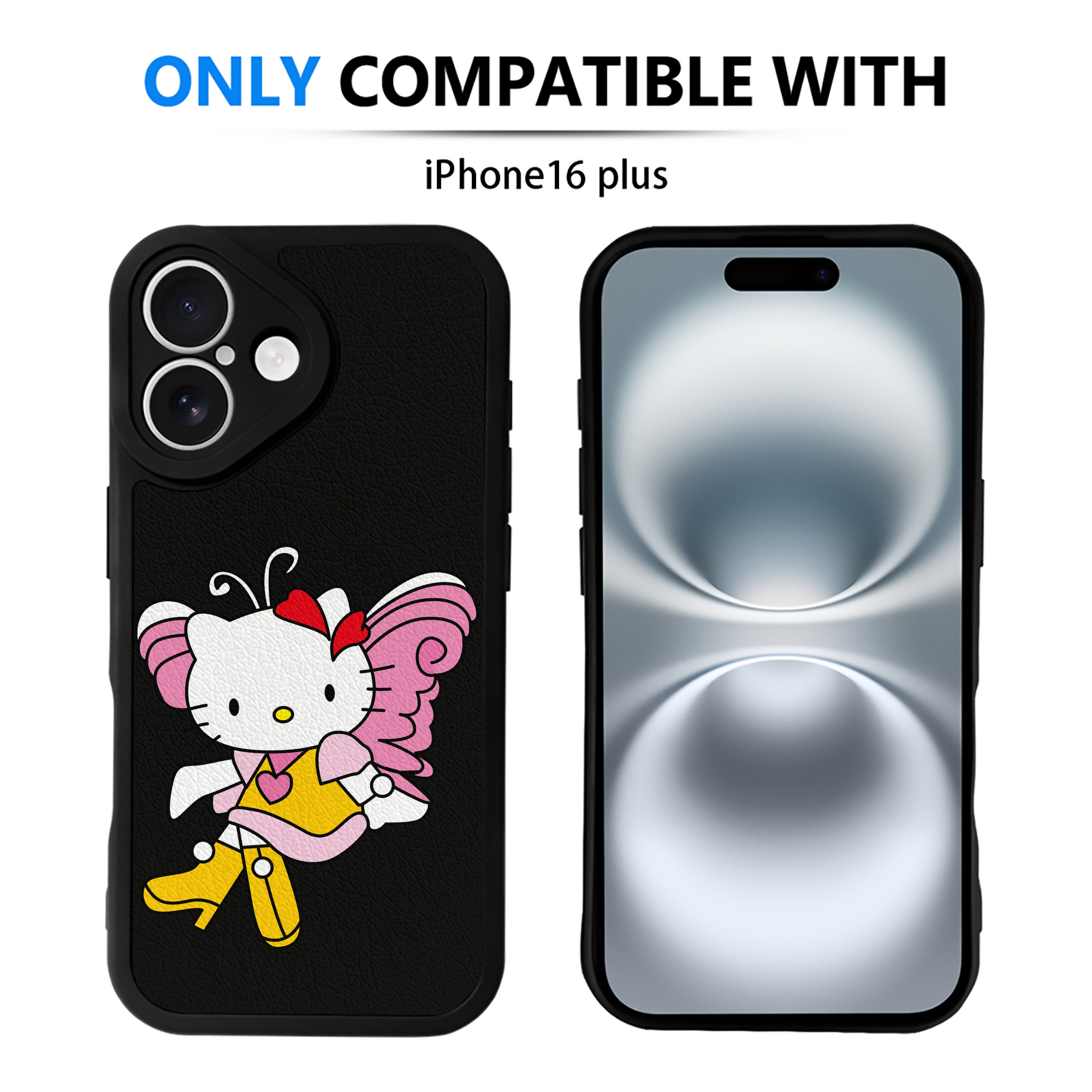 （画像用） Hello Kitty ハローキティ 【iPhone 16シリーズ対応】シリコンスマホケース（レザー調） 材質：シリコン